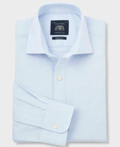 Blue Pinpoint Cotton Classic Fit Formal Shirt - Single Cuff
