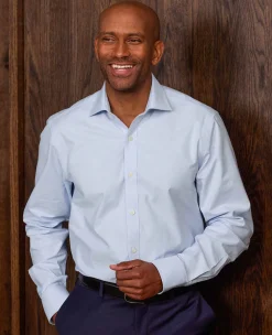 Blue Pinpoint Cotton Classic Fit Formal Shirt - Single Cuff