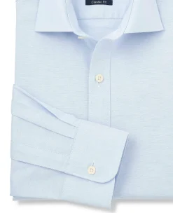 Blue Pinpoint Cotton Classic Fit Formal Shirt - Single Cuff