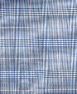 Blue Prince of Wales Check Cotton Classic Fit Winchester Formal Shirt - Double Cuff