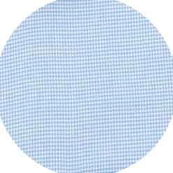 Blue Puppytooth Classic Fit Contrast Collar Shirt - Double Cuff