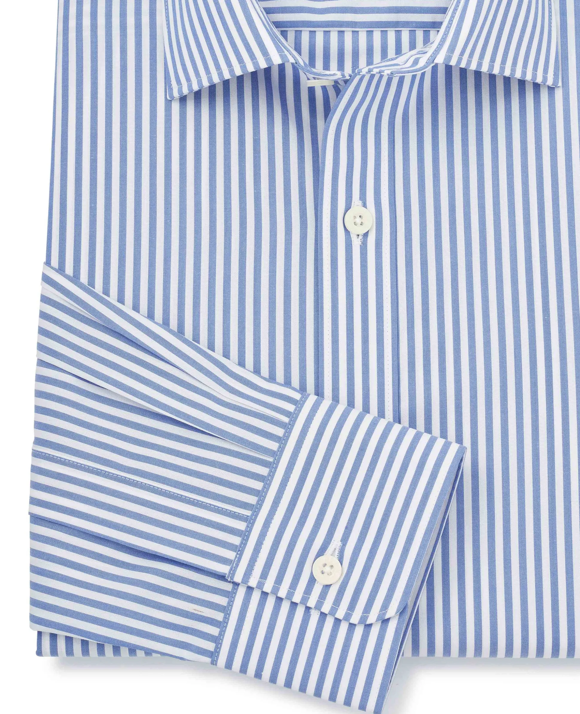 Blue Slim Fit Striped Formal Shirt - Single Cuff