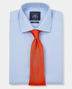 Blue Textured Cotton Slim Fit Formal Shirt - Double Cuff