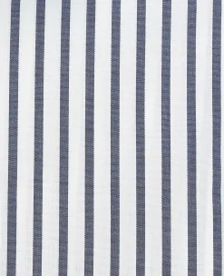Blue White Cotton Poplin Stripe Classic Fit Formal Shirt - Single Cuff