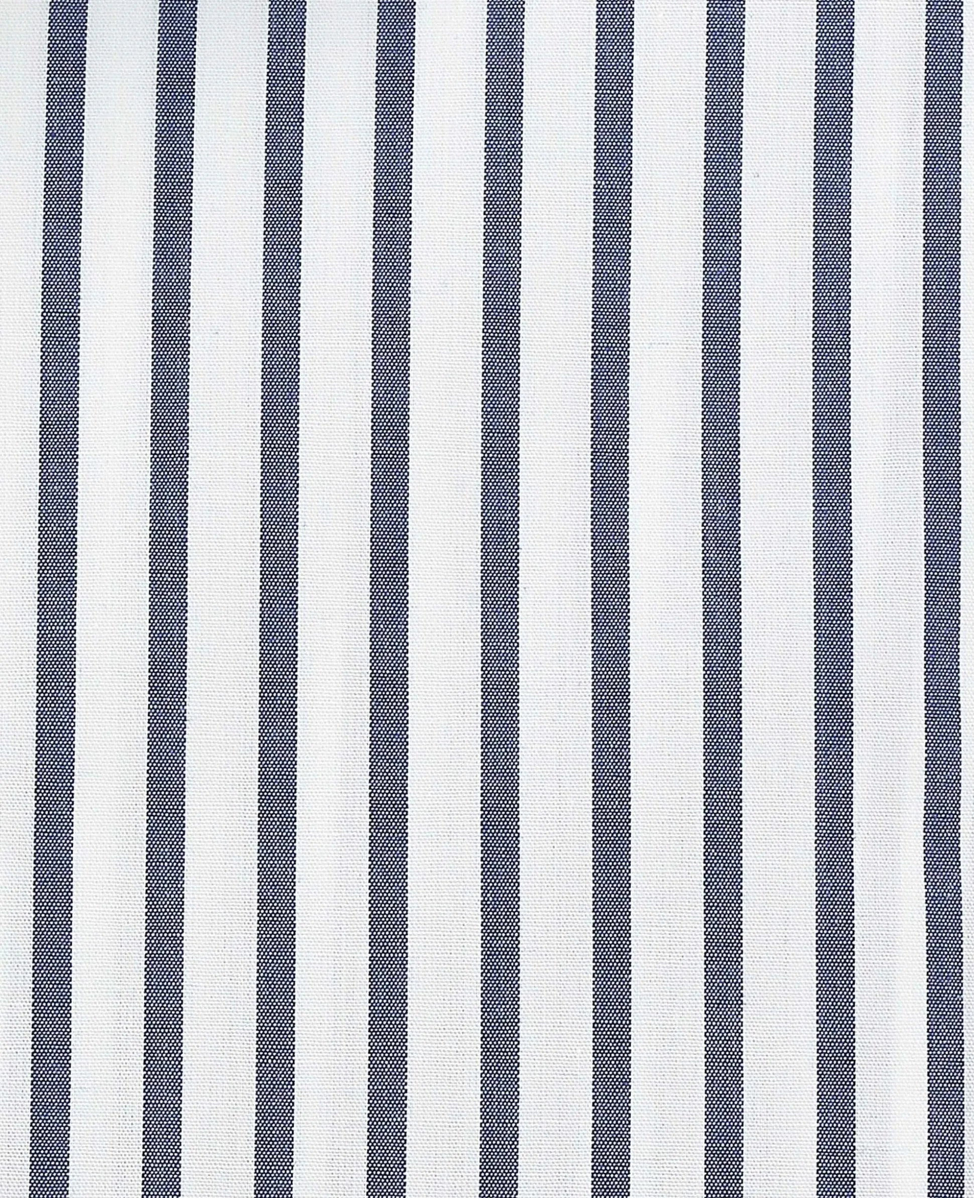 Blue White Cotton Poplin Stripe Classic Fit Formal Shirt - Single Cuff