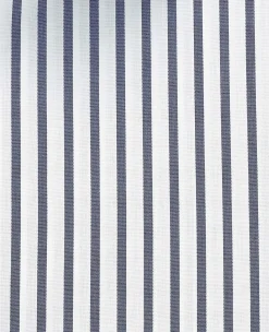 Blue White Cotton Poplin Stripe Slim Fit Formal Shirt - Single Cuff