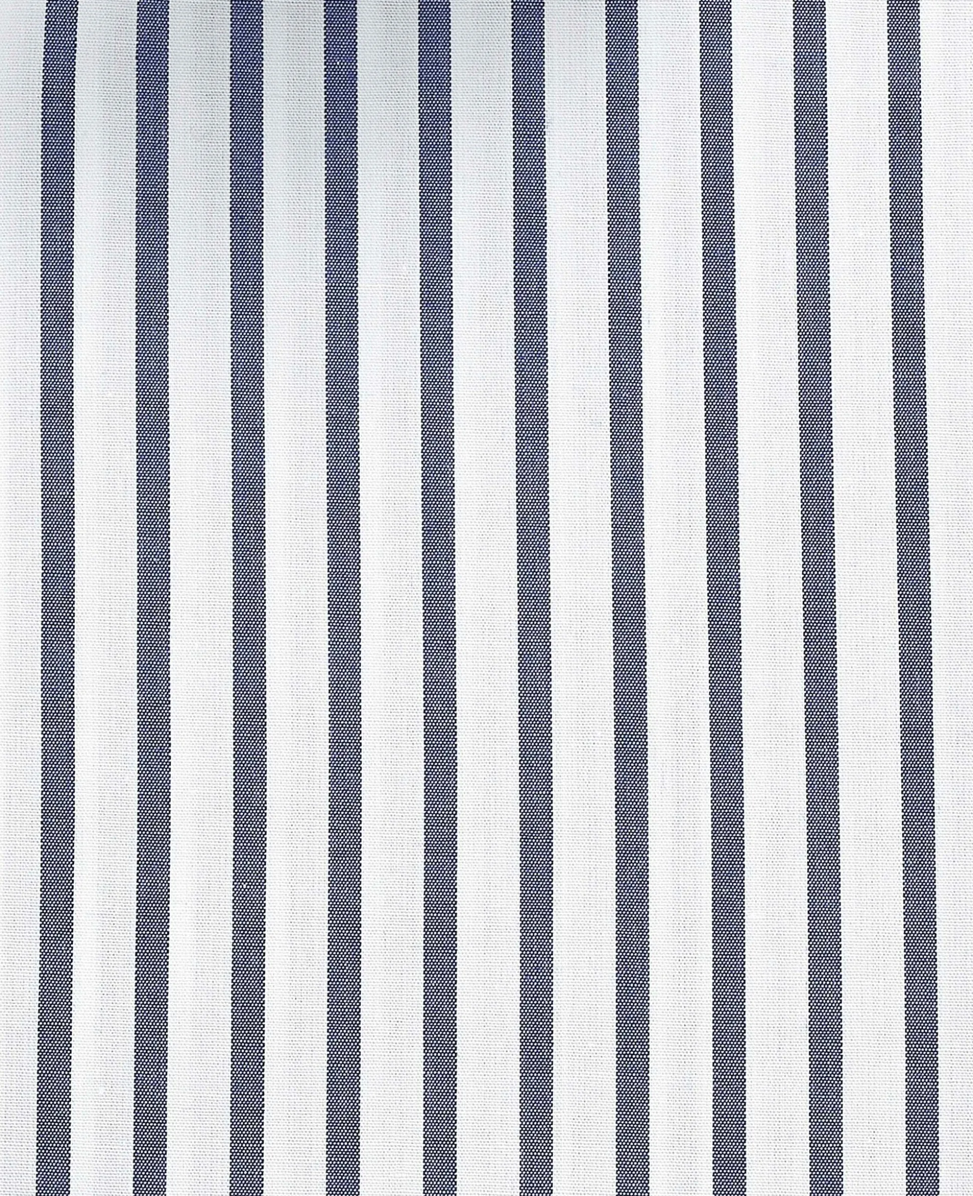 Blue White Cotton Poplin Stripe Slim Fit Formal Shirt - Single Cuff