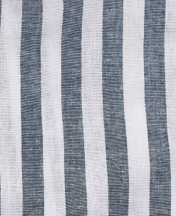 Blue White Linen Cotton Random Stripe Classic Fit Button-Down Casual Shirt