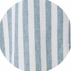 Blue White Variegated Stripe Cotton Linen Classic Fit Button-Down Casual Shirt