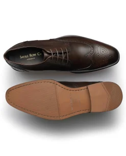 Brown Leather Brogue Derby Shoes