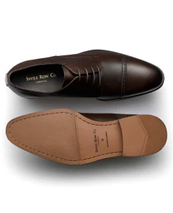 Brown Leather Capped Derby Shoes