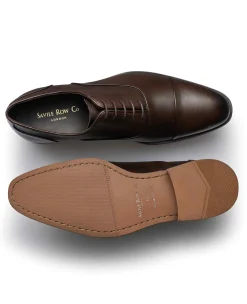 Brown Leather Capped Oxford Shoes