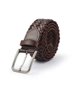 Brown Plaited Leather Belt