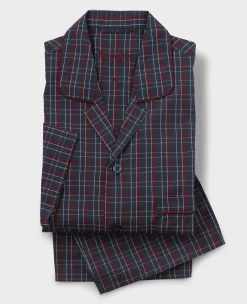 Burgundy Cotton Window Check Pyjamas