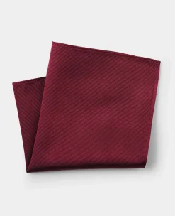 Burgundy Fine Twill Silk Pocket Square