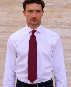 Burgundy Fine Twill Silk Tie