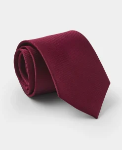 Burgundy Fine Twill Silk Tie
