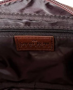 Chocolate Brown Leather Wash Bag