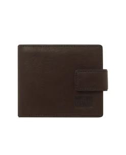 Chocolate Leather Classic Tab Coin Wallet
