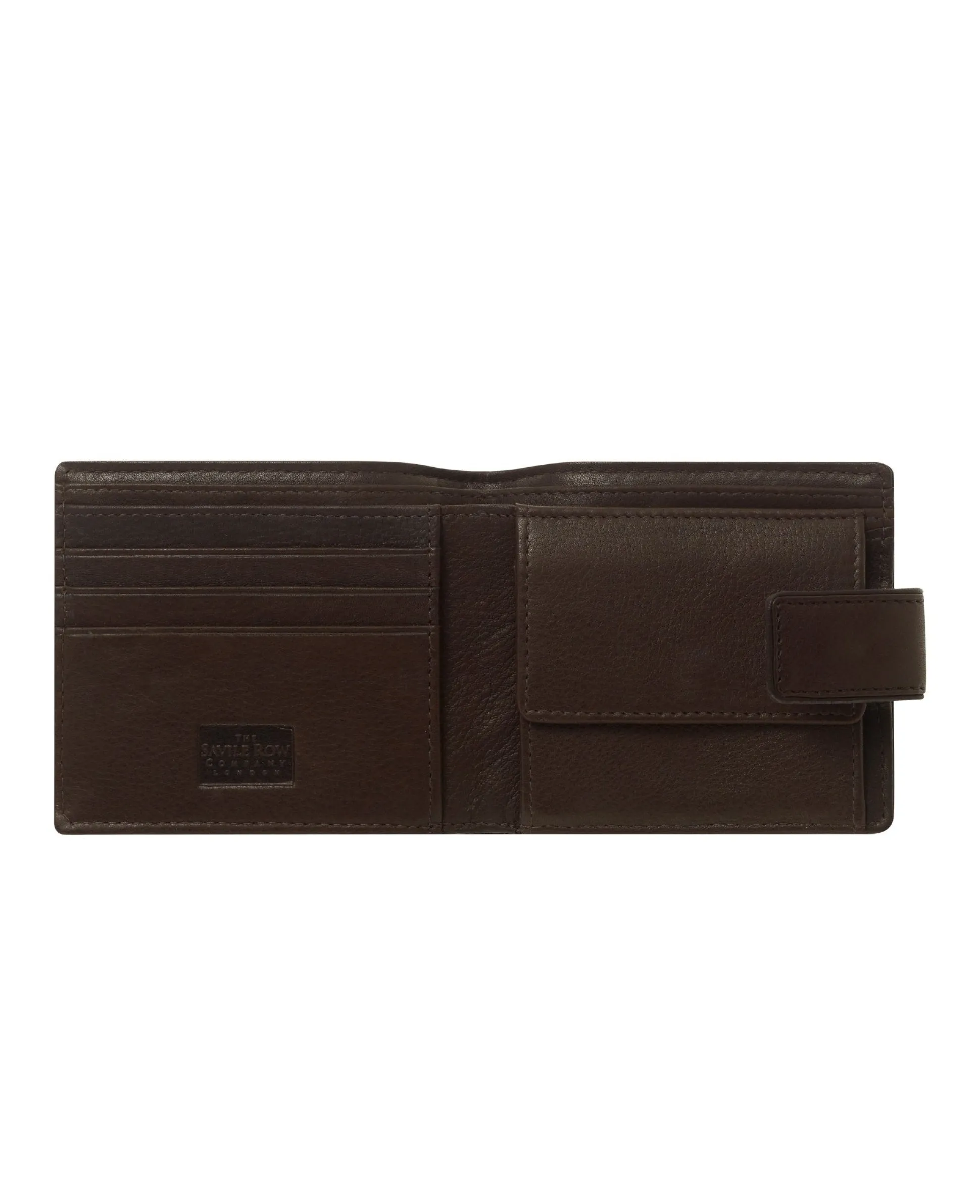 Chocolate Leather Classic Tab Coin Wallet
