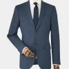 Dark Blue Wool-Blend Tailored Suit Jacket