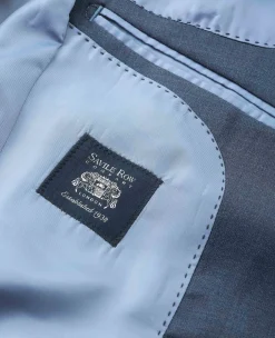 Dark Blue Wool-Blend Tailored Suit Jacket
