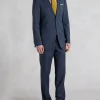 Dark Blue Wool-Blend Tailored Suit Trousers