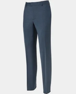 Dark Blue Wool-Blend Tailored Suit Trousers