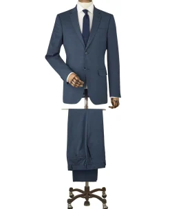 Dark Blue Wool-Blend Tailored Suit