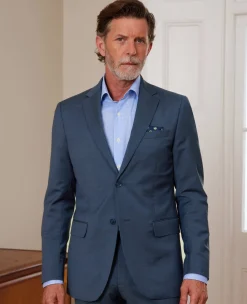 Dark Blue Wool-Blend Tailored Suit