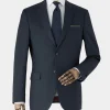 Dark Navy Wool Blend Suit Jacket