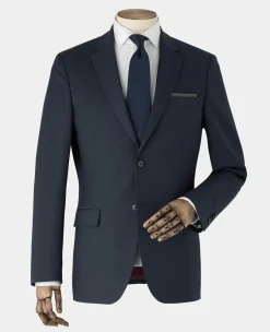 Dark Navy Wool Blend Suit Jacket