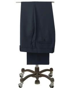 Dark Navy Wool Blend Suit Trousers