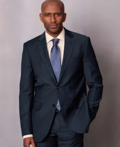Dark Navy Wool Blend Tailored Suit