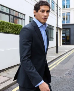 Dark Navy Wool Blend Tailored Suit