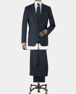 Dark Navy Wool Blend Tailored Suit