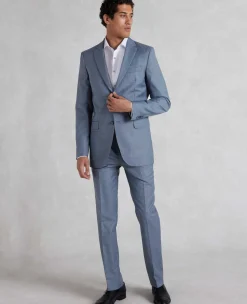 Denim Navy Wool Blend Suit Trousers
