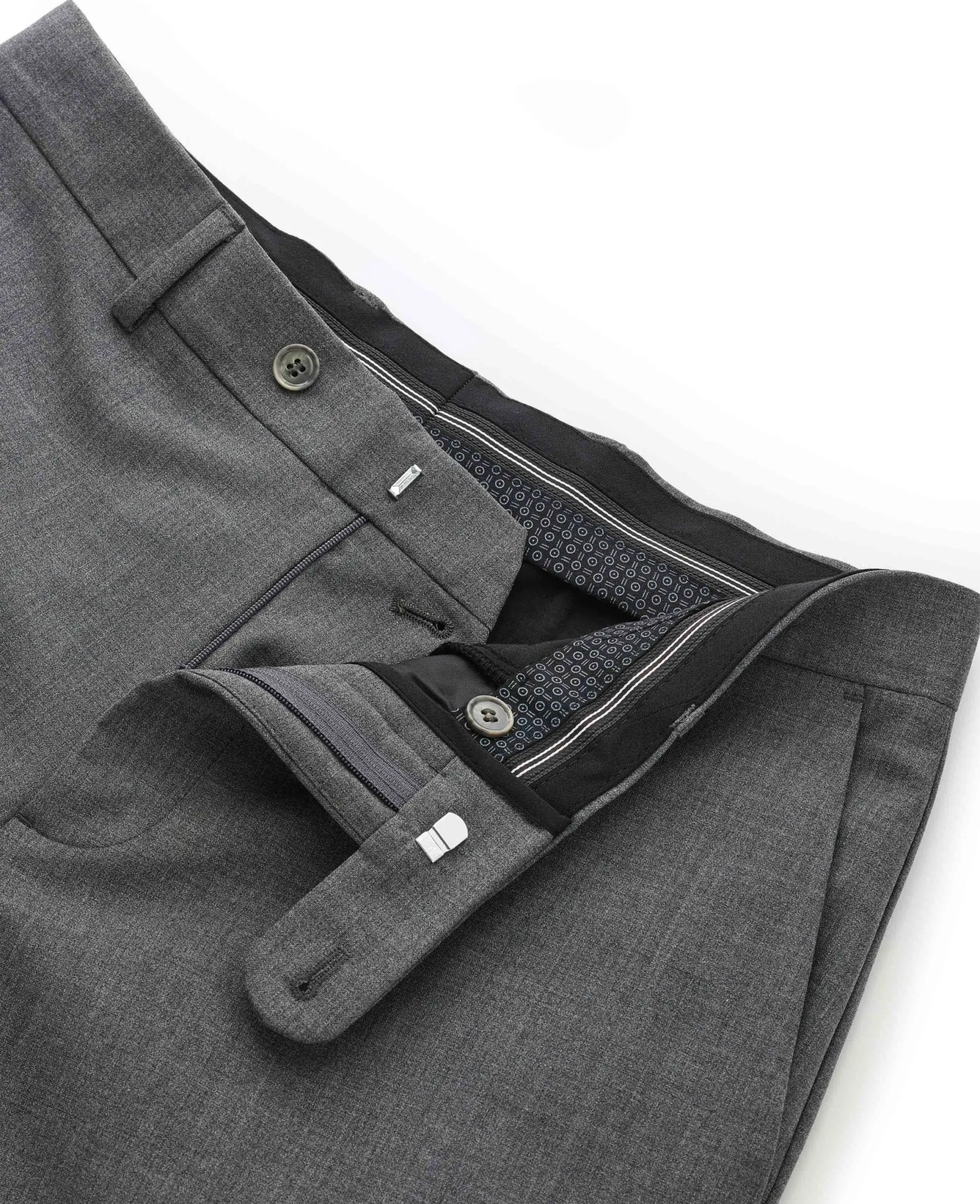 Denim Navy Wool Blend Suit Trousers