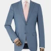 Denim Navy Wool Blend Tailored Suit Jacket