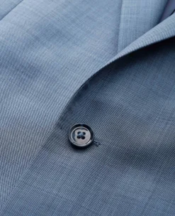 Denim Navy Wool Blend Tailored Suit Jacket