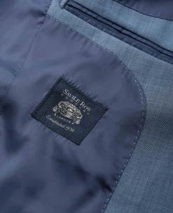 Denim Navy Wool Blend Tailored Suit Jacket