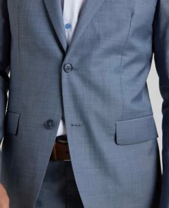 Denim Navy Wool Blend Tailored Suit Jacket