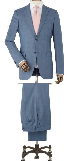 Denim Navy Wool Blend Tailored Suit