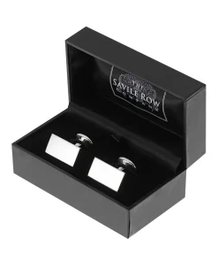 Engravable Sterling Silver Rectangle Cufflinks