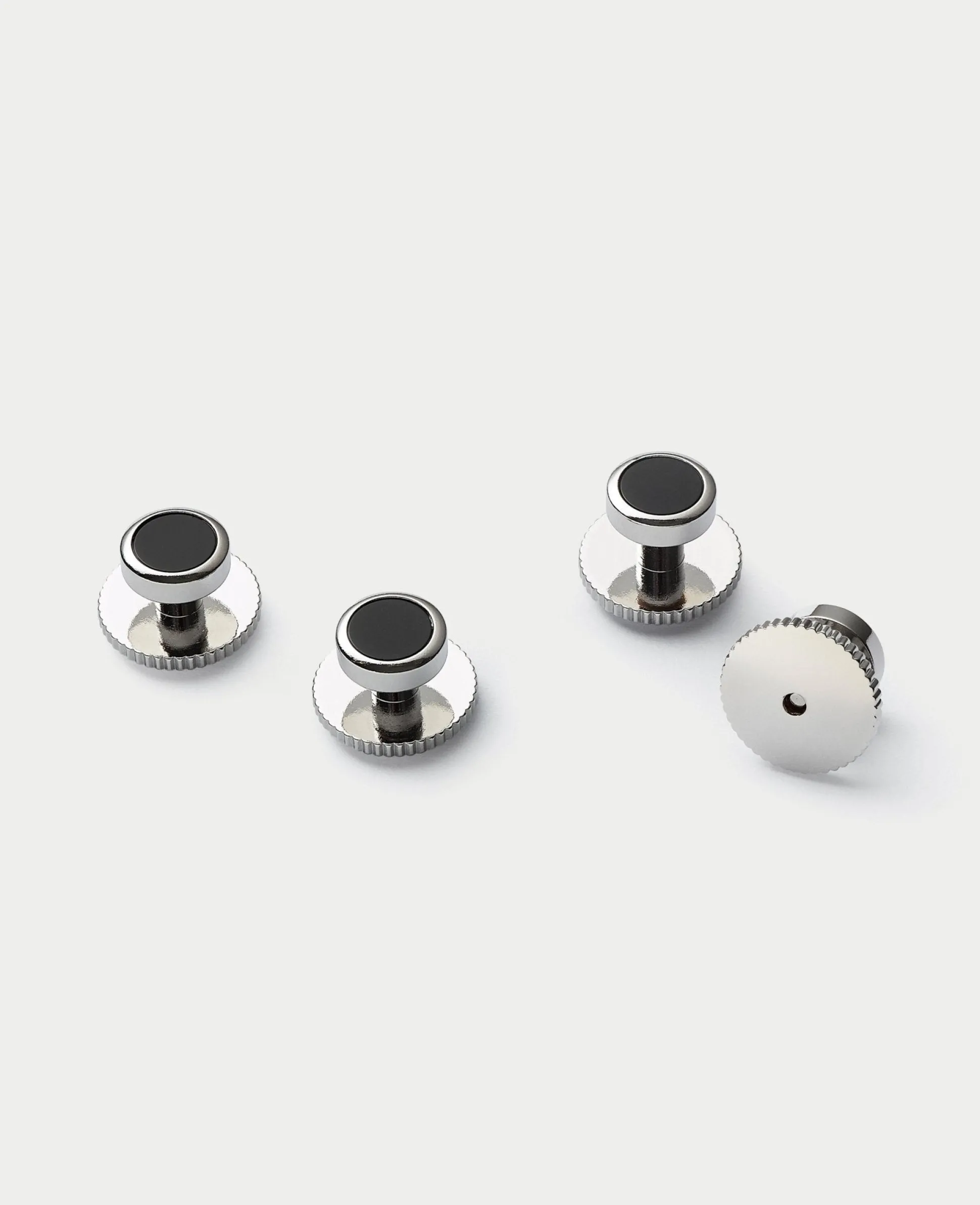 Four Pack Black Onyx Stone Dress Studs