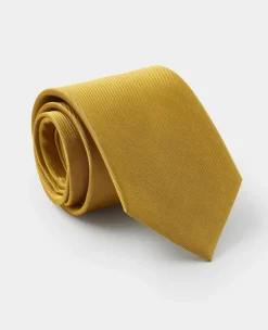 Gold Fine Twill Silk Tie