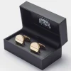 Gold Plated Circle Cufflinks