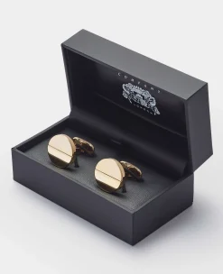 Gold Plated Circle Cufflinks