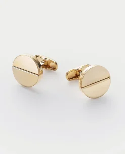 Gold Plated Circle Cufflinks