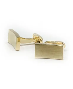 Gold Tone Rhodium Plated Concave Cufflinks